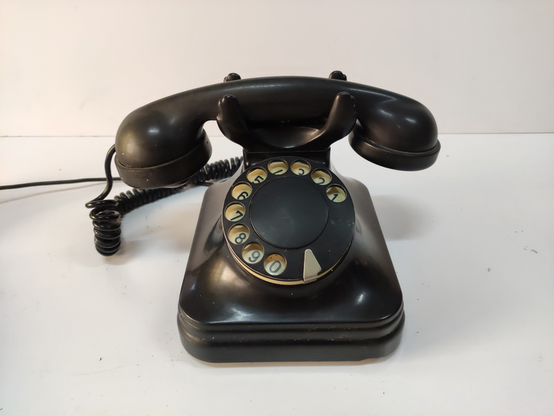 telefono baquelita polonia hungria negro 14.5x24x17 1u